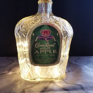Crown Royal Green Apple Whiskey-- Recycled Liquor Bottle Lamp Light - Choose Size -  Man Cave Light - Bar Light - Christmas