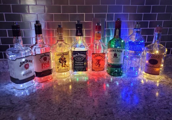 Large Push LED Liquor Bottle Lights Whiskey Vodka - Etsy