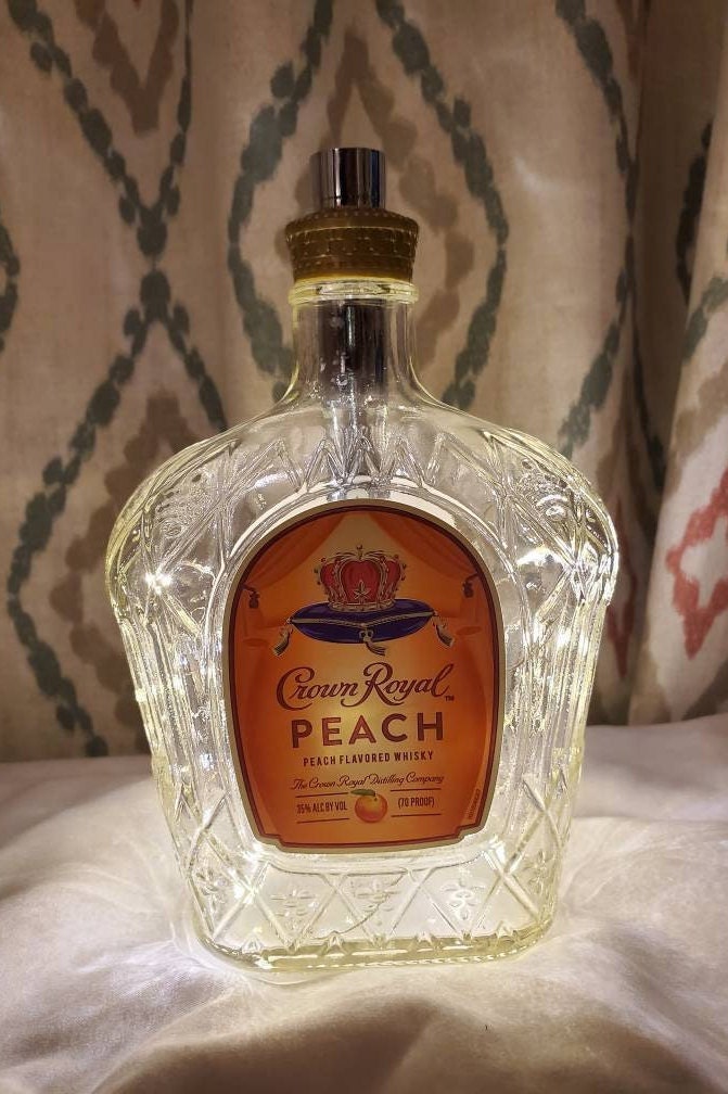 Crown Royal Peach Whisky Recycled Liquor Bottle Lamp Light Choose Size