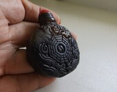 OLD JADE SNUFF Bottle Chinese Yin and Yang, Red Agate Brass Lid w Long Thin Spoon, Rare, Unusual, Unique, One of a Kind