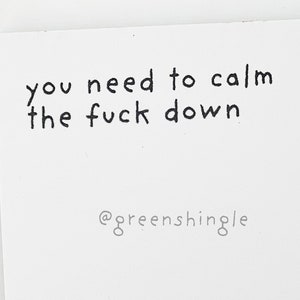 Calm the fuck down sticky note, funny gift, coworker gift, for women, gift for her, boss gift, post it, office humor, office decor, student