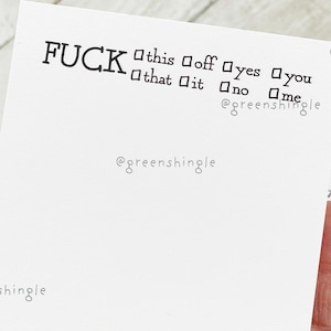 Fuck This Sticky Notepad: funny, Sassy Office Decor, stocking stuffer