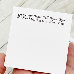 sticky note, fuck this, fuck off, sticky notepad, gift for college student, gift for boss, gift for sister, funny sticky pad, office decor