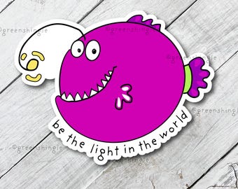 Angler Fish Glossy Vinyl Sticker Decal