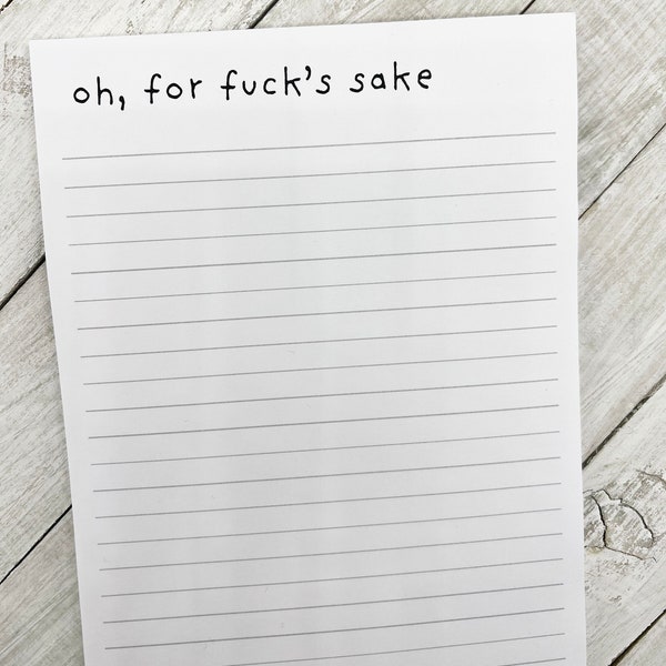 BIG For fuck's sake notepad, funny gift for her, to do list, gift for women, gift for her, funny notepad, best friend gift, big notepad