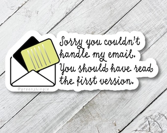 email humor sticker, iphone decal, coworker gift, sarcastic decal, funny sticker, office humor, sticker for laptop, work, office humor