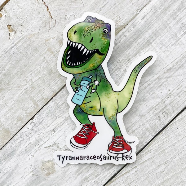 dinosaur sticker, decal for laptop, runner sticker, animal lover gift, decal for iphone, sticker for ipad, tyrannosaurus Rex, jurassic label