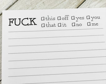 fuck this notepad, fuck it, funny gift for her, to do list, gift for women, gift for her, checklist, funny notepad, best friend gift, check