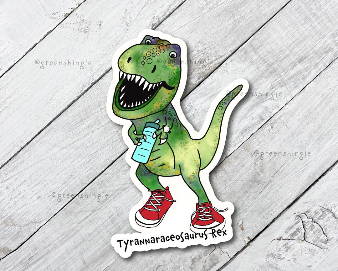 Dinosaur Time Rover Sticker Running Dinosaur Sticker: Weatherproof Vinyl Tyrannosaurus Rex Decal - Etsy
