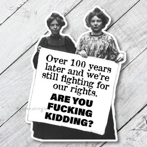 Feminist Activist Sticker: Vintage Women's Rights Decal image 1