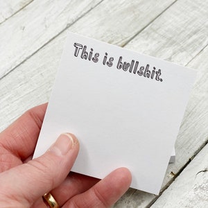 this is bullshit sticky note, gift for college student, gift for sister, funny sticky pad, office decor, gift for boss, coworker gift
