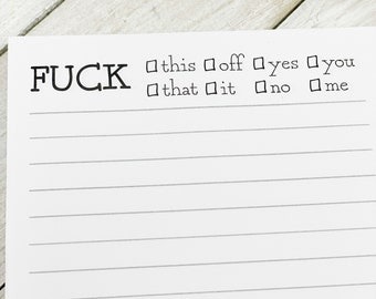 fuck off notepad, funny gift for her, to do list, gift for women, gift for her, funny notepad, best friend gift, stocking stuffer, fuck it