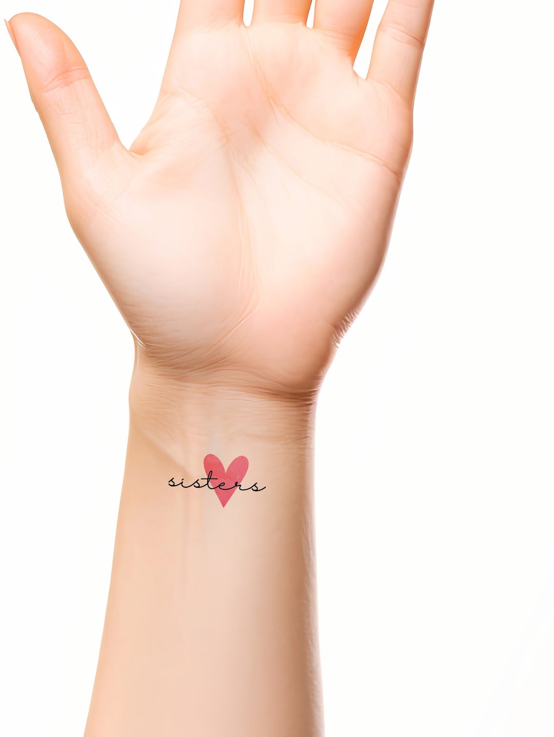 Sisters Heart Temporary Tattoo: Sister Love Set of 2 - Etsy, image size:1080x1437