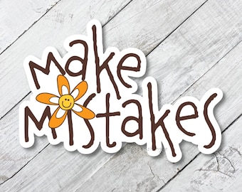 Make Mistakes Sticker: Feminist Laptop Decal, Waterproof
