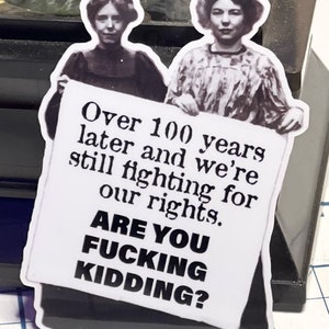 Feminist Activist Sticker: Vintage Women's Rights Decal image 2