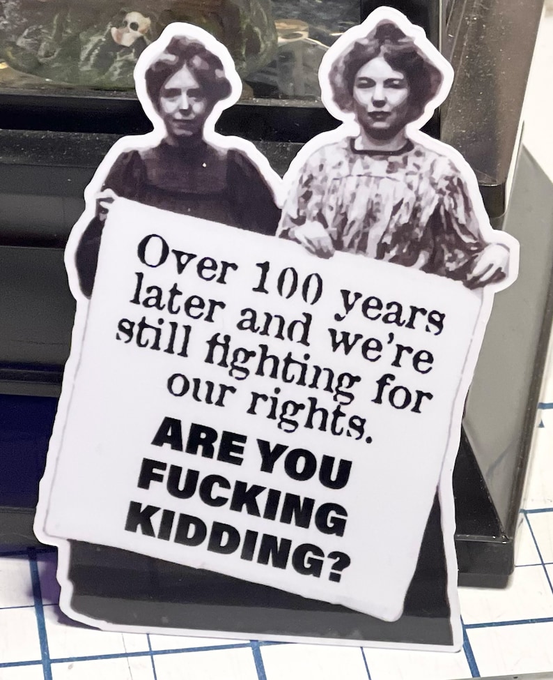Feminist Activist Sticker: Vintage Women's Rights Decal image 2