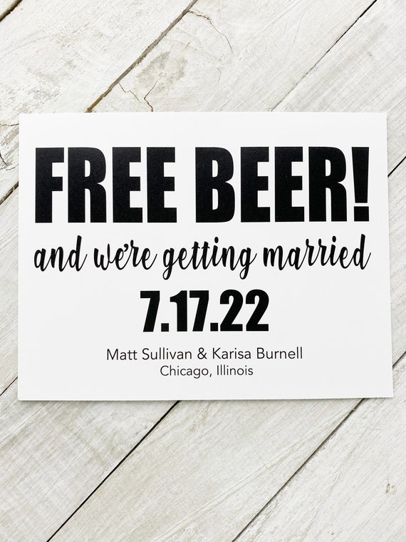 Free Beer Save The Date Postcard Brewery Wedding - Etsy