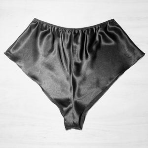 100% Silk Short | Pure silk satin cut on the bias with elasticated high waist and high leg | The perfect luxury gift for her - anniversary