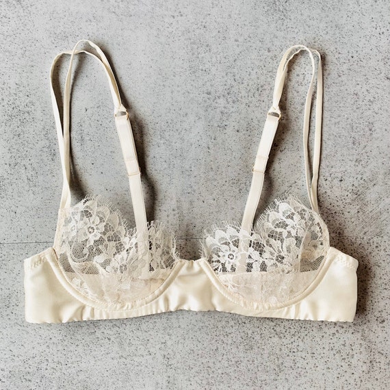 Buy Silk Bra With Transparent Lace Cups the Mae Bra is Handmade in