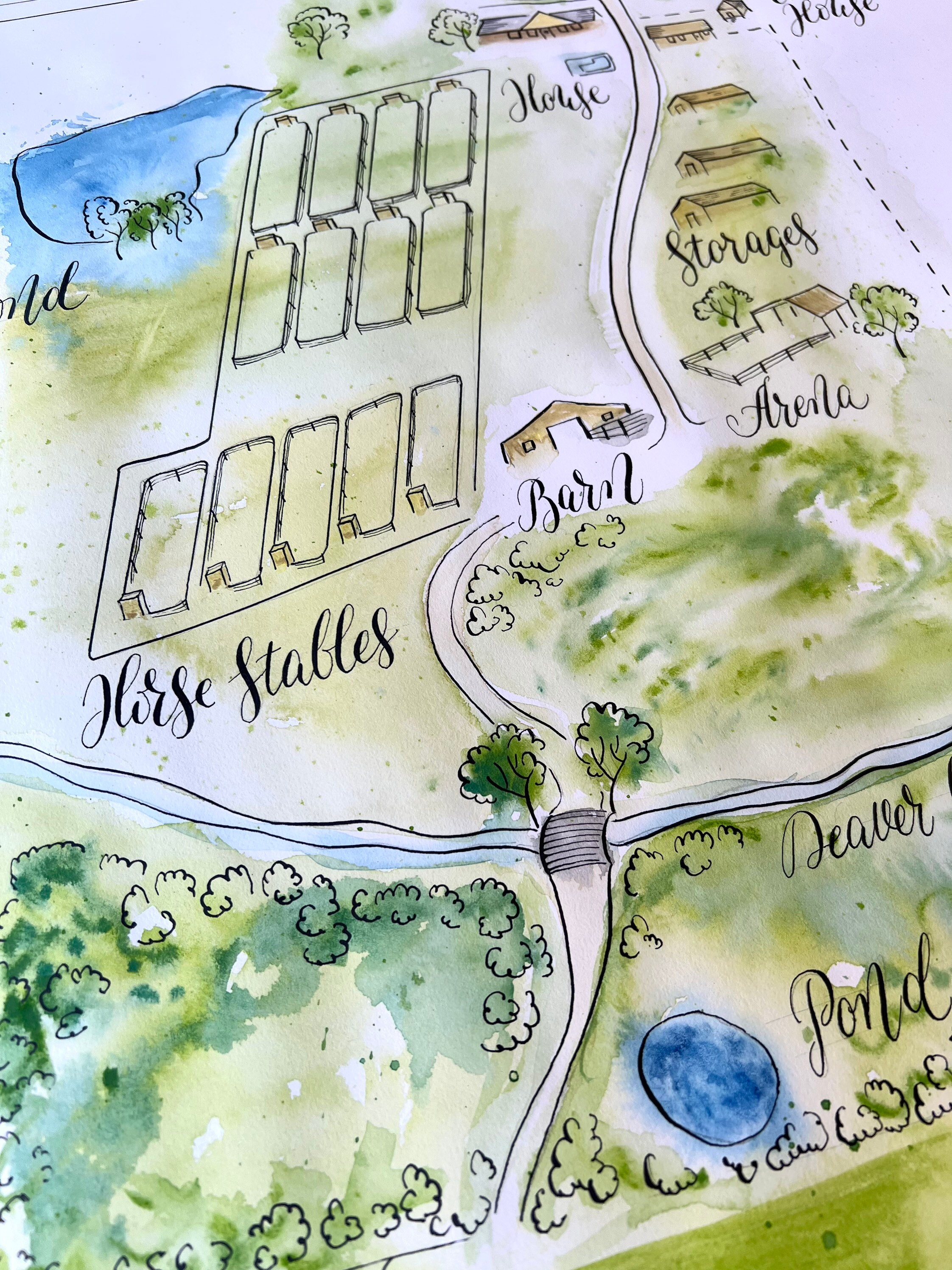 Custom Map of Your Favorite Place: Handwriting, Calligraphy - Etsy