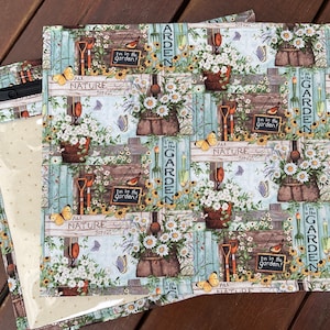 Sac de rangement en vinyle pour projets de broderie au point de croix dans le jardin All Nature Sings Marron Vert Fauve Choisissez votre colis