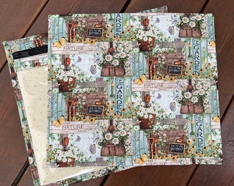 VINYL Kreuzstich Stickerei Nadelspitze Aufbewahrung Projekttasche im Garten Patch All Nature Sings Braun Grün Tan Wählen Sie Ihr Paket