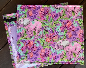 VINYL  Cross Stitch Embroidery Needlepoint Storage Project Bag Tula Pink&#39;s Everglow All Ears Cosmic With Pixie Dust In Front  Pick Package