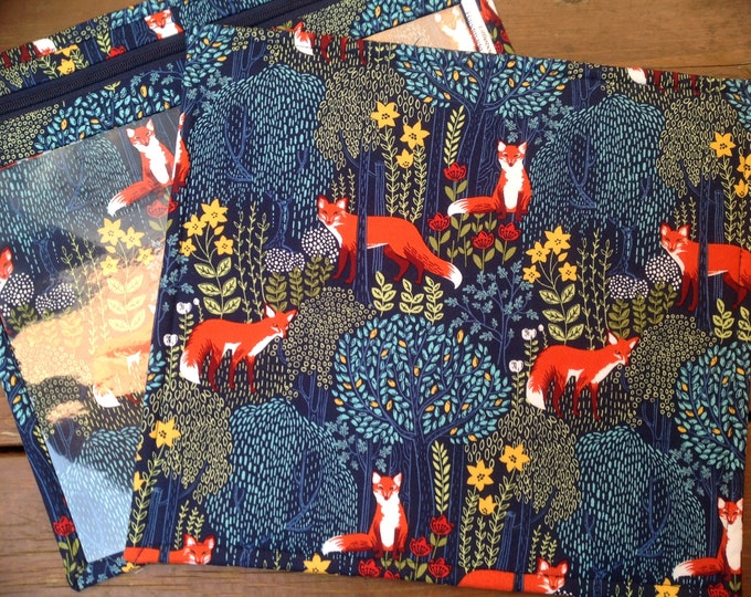 Cotton Steel Rifle Paper Co. Wildwood Fable Canvas Project Bag, Large