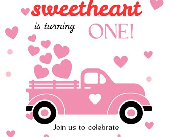 Sweetheart turning ONE invitation