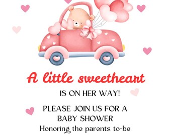 Little sweet heart babyshower invitation