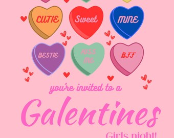 Galentine Candy Hearts Invitation
