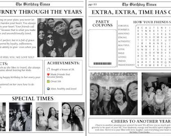 Birthday Day Newspaper Template- Personalized Digital gift
