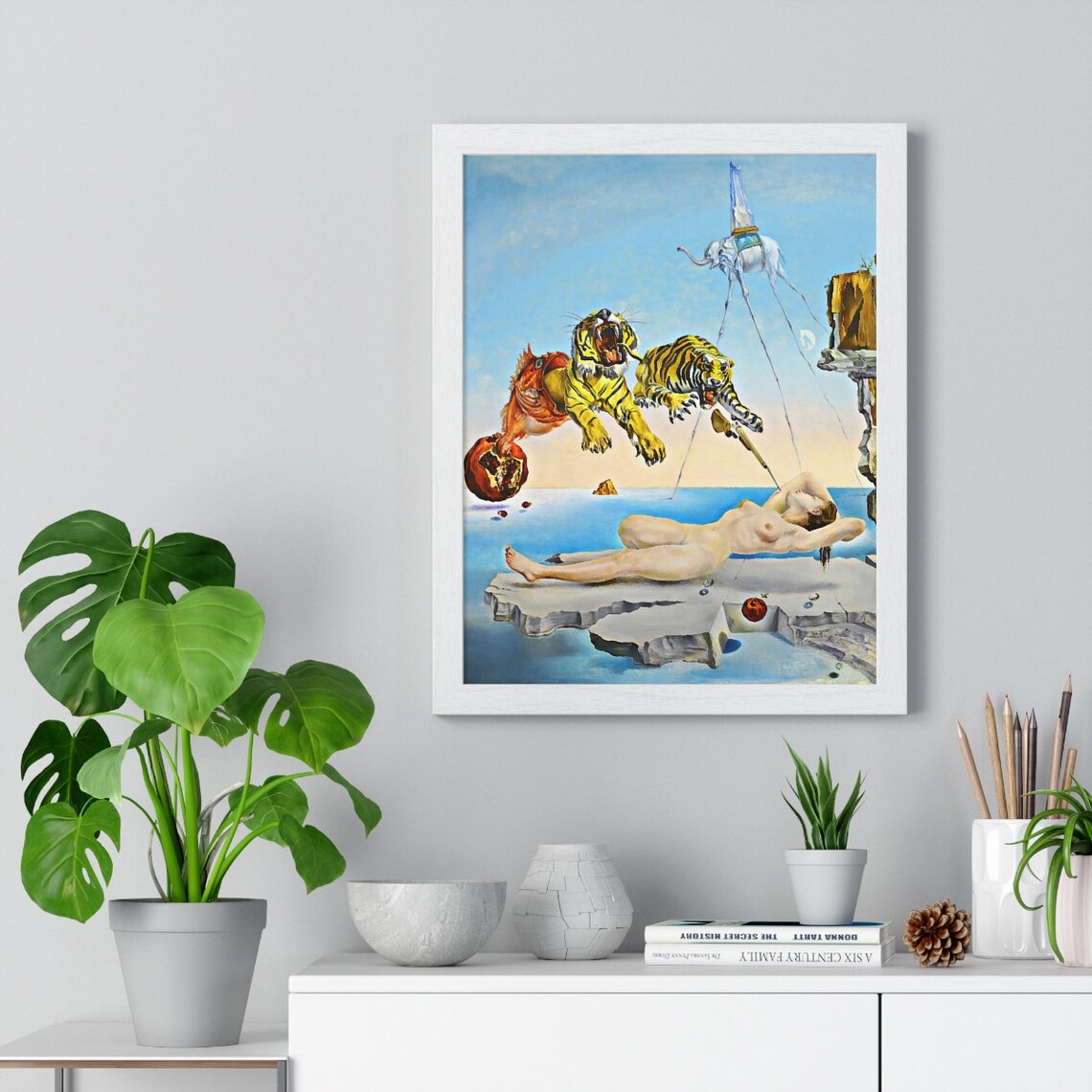 Salvador Dali Traum Verursacht Durch Den Flug Einer Biene Interpretation Salvador Dali Kunstdruck Traum verursacht durch den Flug einer | Etsy