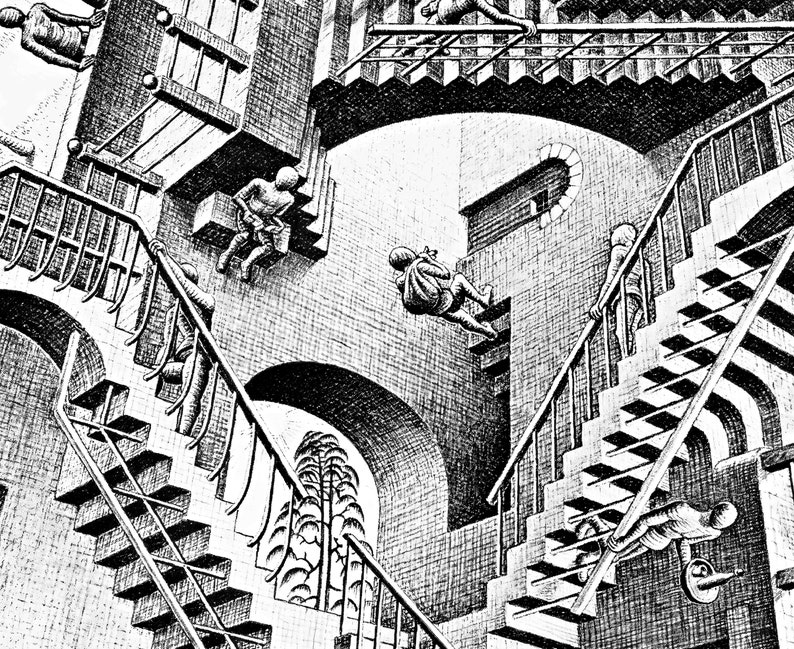 Maurits Escher, Relativity, 1953, Art Print, Imp-Art, Maurits Cornelis Escher, Optical Illusion, M. C. Escher Gift, Maurits Escher Print image 2