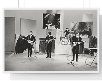 Beatles on Stage, Paul McCartney, George Harrison, Ringo Starr, John Lennon, Rock, Pop, Beatles Poster, Rock Legends Print, Beatles Wall Art