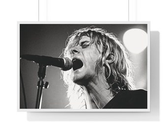 Kurt Cobain on Stage, Nirvana Concert, Kurt Cobain Poster, Grunge, Nirvana Print, Alternative Rock, Musician Gift, Kurt Cobain Print