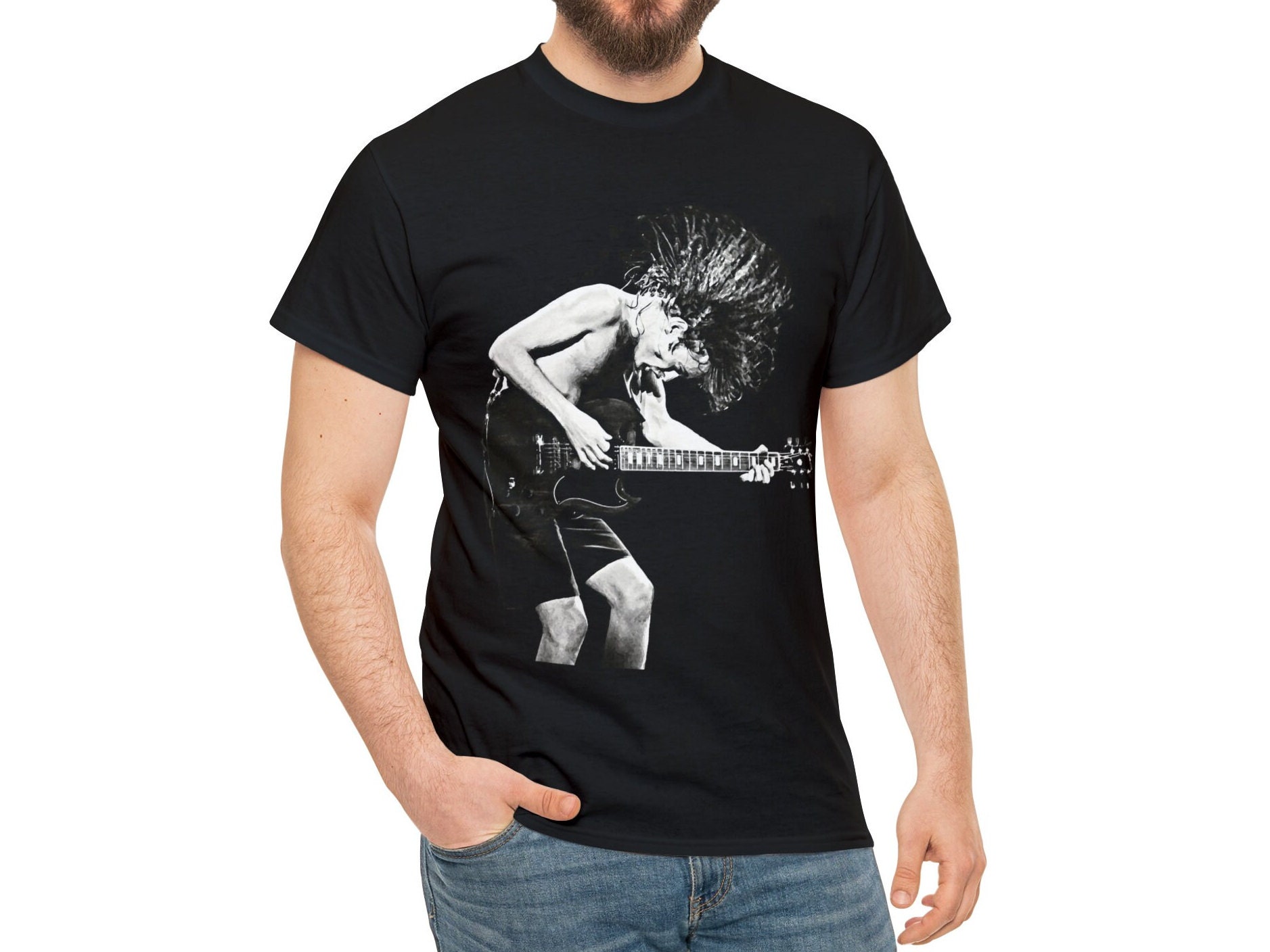 Angus Young AC DC Camiseta de algod n unisex Camiseta Angus