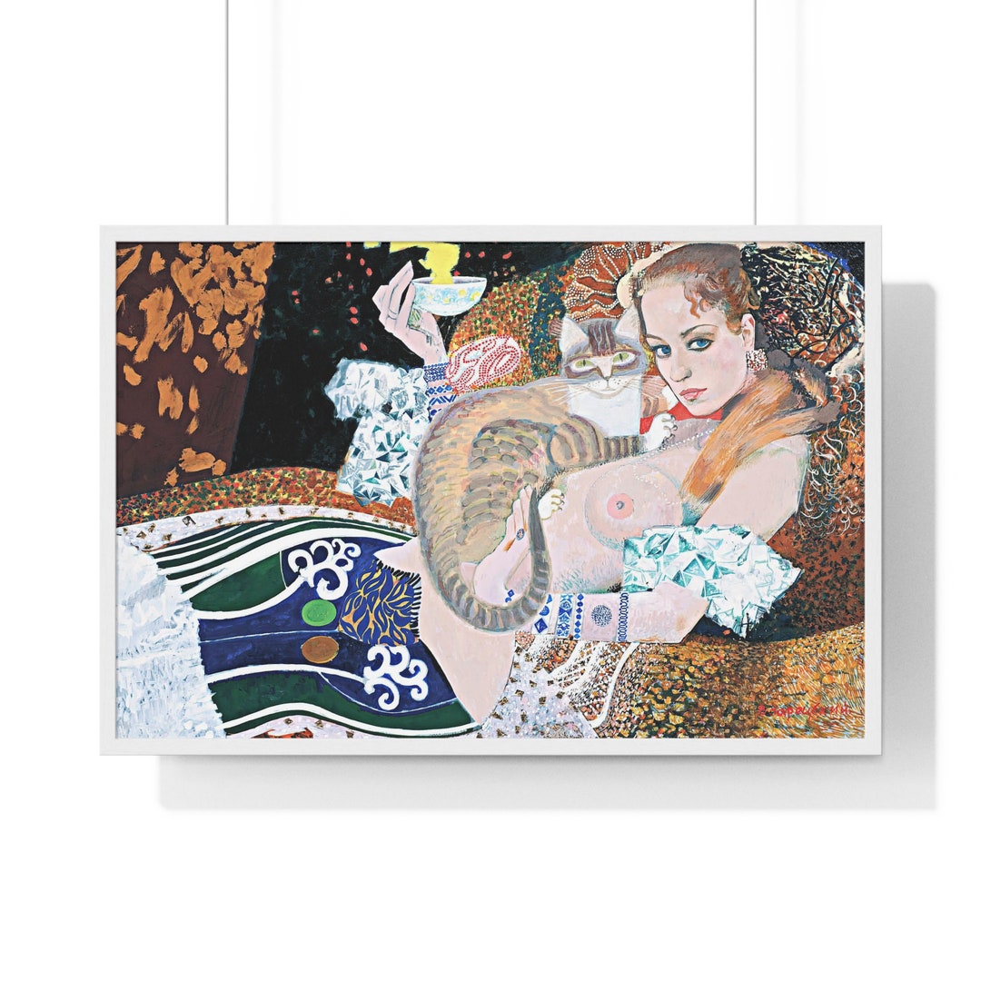 Victor Zaretsky A Cup of Coffee Olesya 1990 Art Print Etsy