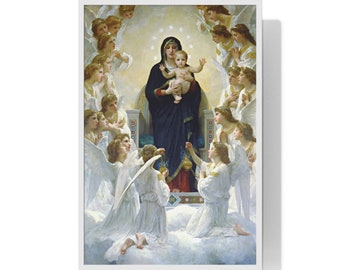 Bouguereau The Virgin With Angels 1900 Fine Art Print William Bouguereau French Painter Religious Painting Fine Art Poster
