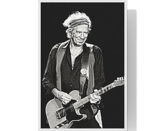 Keith Richards, Rolling Stones, Keith Richards Poster, Rock and Roll, Rhythm and Blues, Hard Rock, Keith Richards Gift, Rock Legends