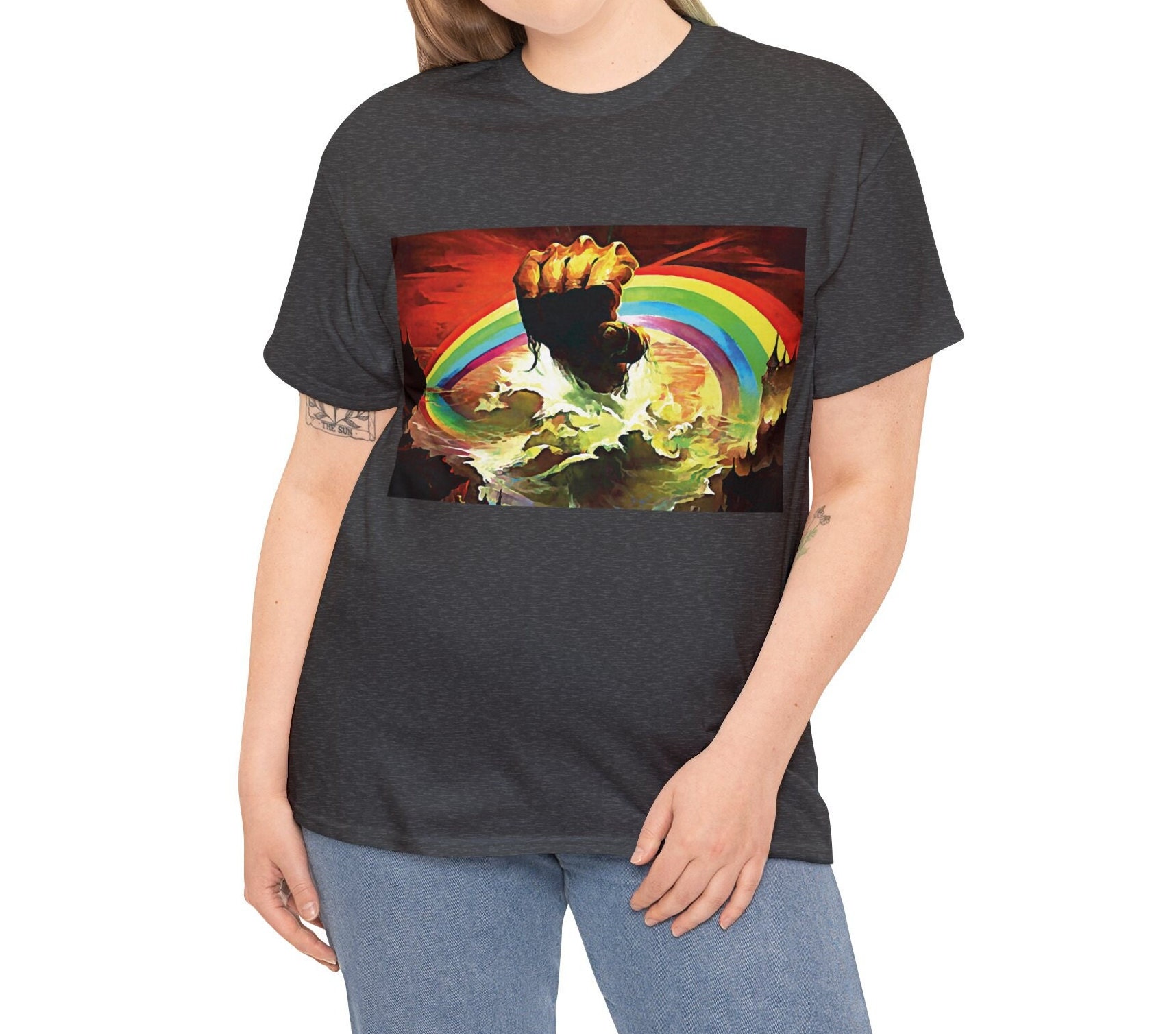 Rainbow rising sales t shirt