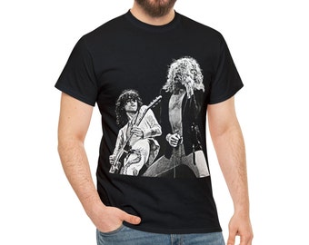 Led Zeppelin, Jimmy Page, Robert Plant, Black Unisex T-Shirt, Jimmy Page Tee, Music T-Shirt, Robert Plant Tee, Led Zeppelin Gift, Rock Stars