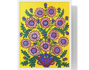 Maria Prymachenko, Flowers for Peace, 1965, Art Print, Марія Приймаченко, Квіти за Мир, Ukrainian Folk Art, Naïve Art, Primitivism