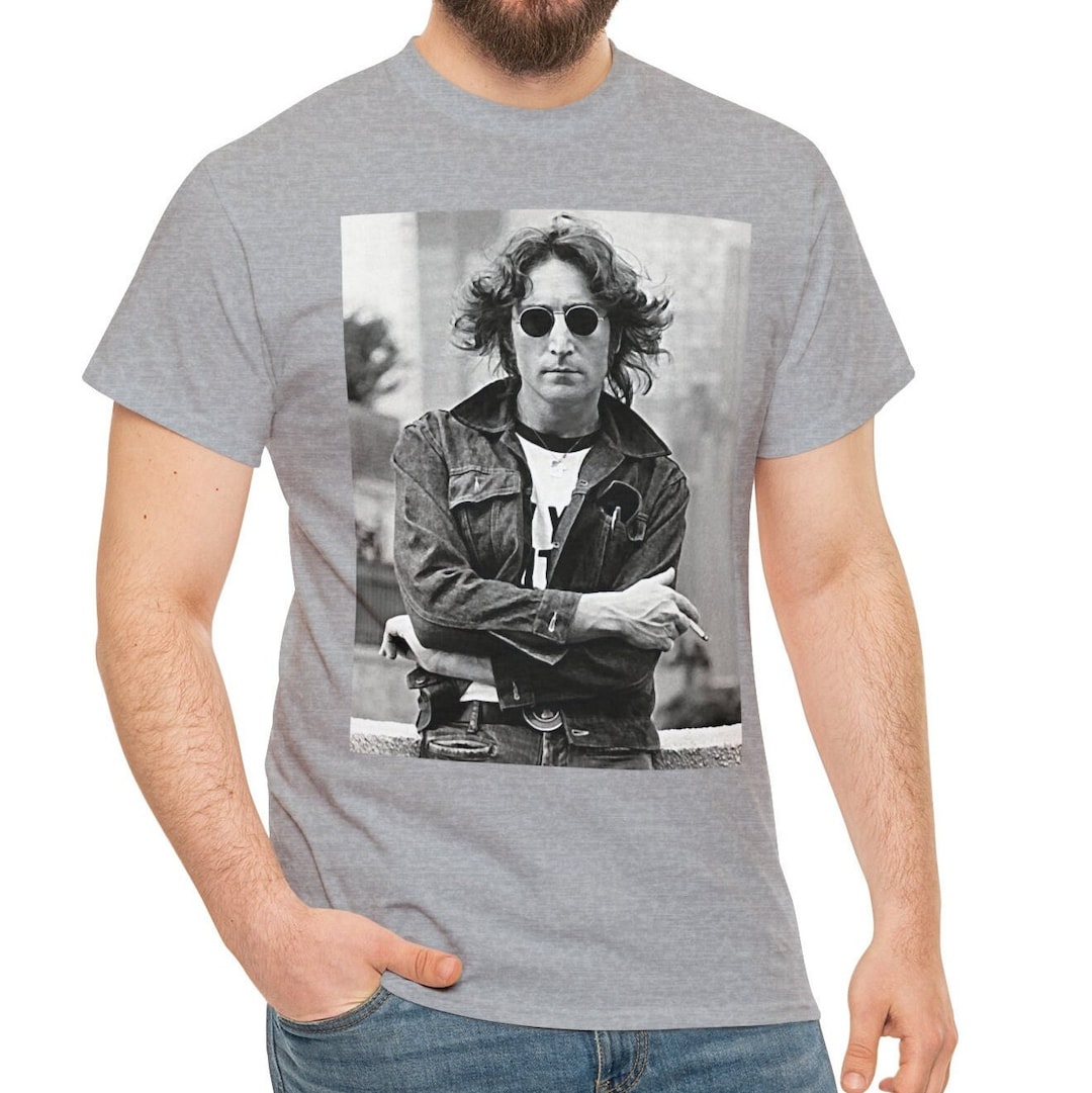 John Lennon in New York City, Unisex Cotton T-shirt, Beatles Tee, John