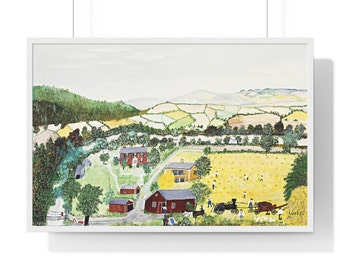 Grandma Moses, Anna Mary Robertson Moses, Calhoun, 1955, Art Print, Landscape Print, Neo-Classical, American Painter, Naïve Art, Primitivism