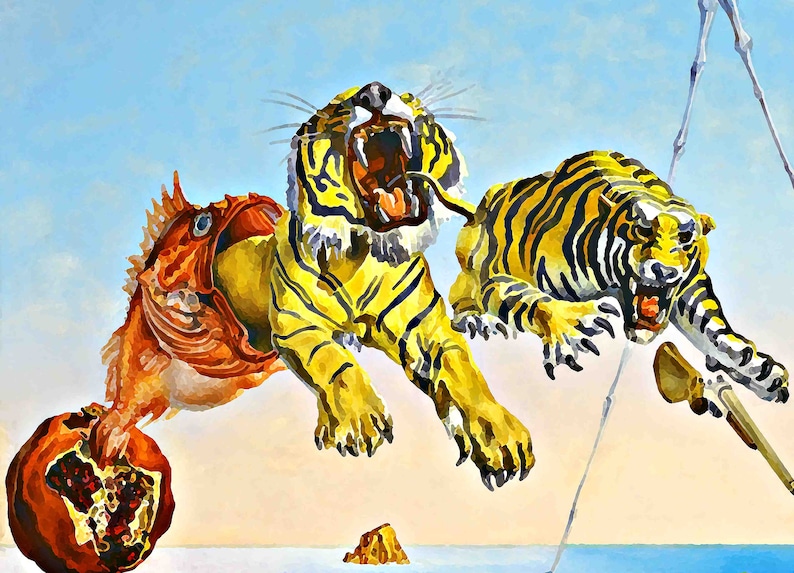 Salvador Dali Art Print Dream Caused by the Flight of a Bee Etsy