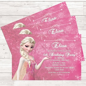 Listing for 10 (TEN) Beautiful Personalized Disney Frozen Elsa Birthday Party Invitations  x10 Including White Envelopes