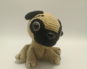 Pug, Crochet Pug, Stuffed Pug, Dog, crochet dog