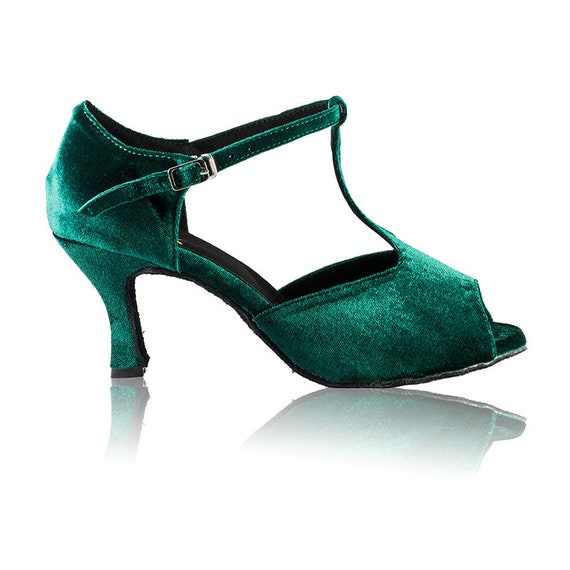 green velvet shoes
