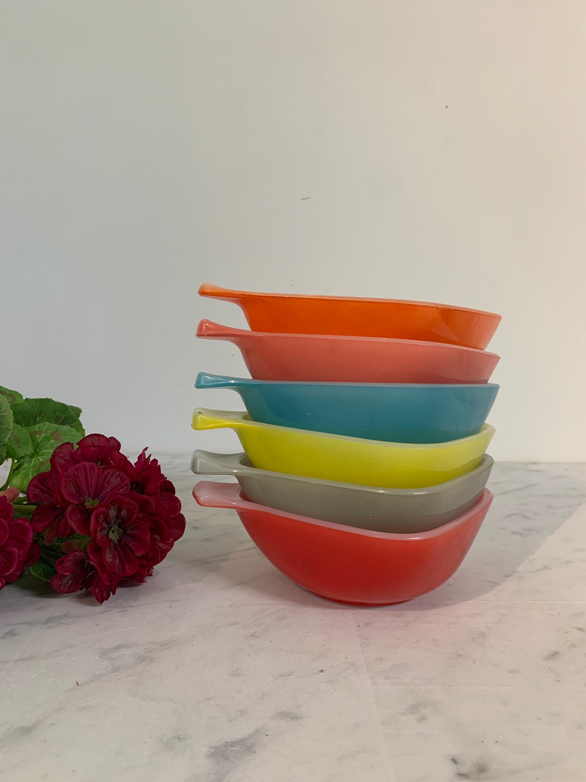 Vintage Agee Pyrex multi coloured ramekins set 6 Etsy